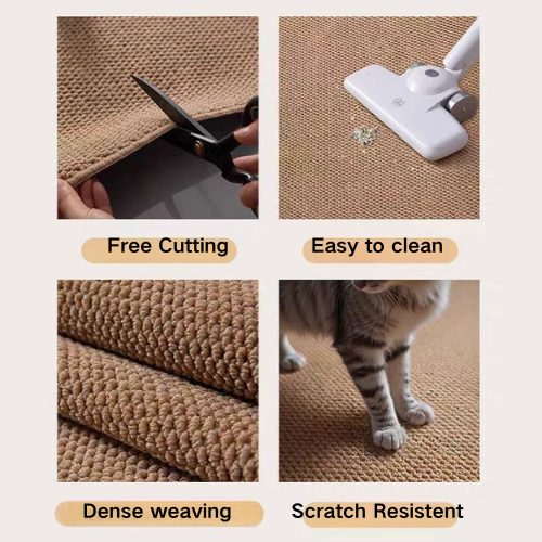 Beige Anti-Scratch Textured Entryway Mat Dirt Trapper Entrance Doormats  Faux Jute Modern Carpet