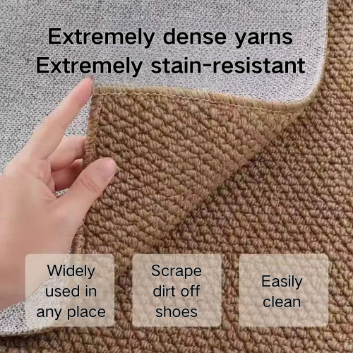 Beige Anti-Scratch Textured Entryway Mat Dirt Trapper Entrance Doormats  Faux Jute Modern Carpet