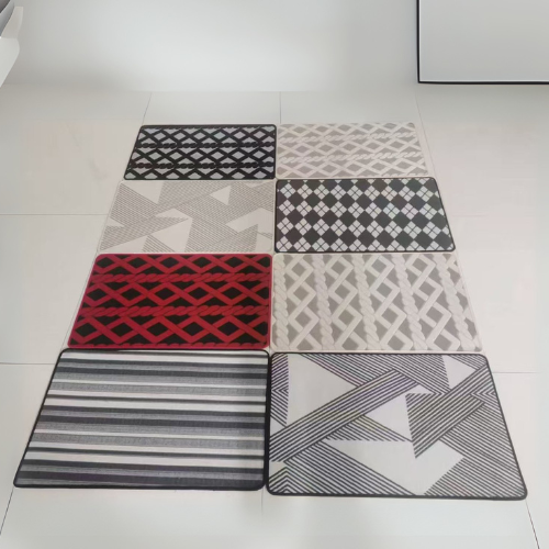 Patterned Low-Pile Rug Mat Short Pile Design Carpet Anti-slip for Decors
