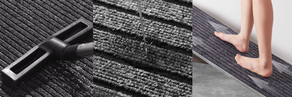 Heavy-Duty Wide Stripe Floor Mat Non-Slip Scatter Rug Doormat